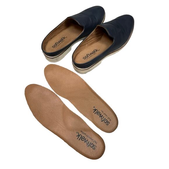 SOFTWALK Wolcott II Women's 8.5N Slip-On Leather Blue Loafer Mule Light Comfort - Picture 5 of 13